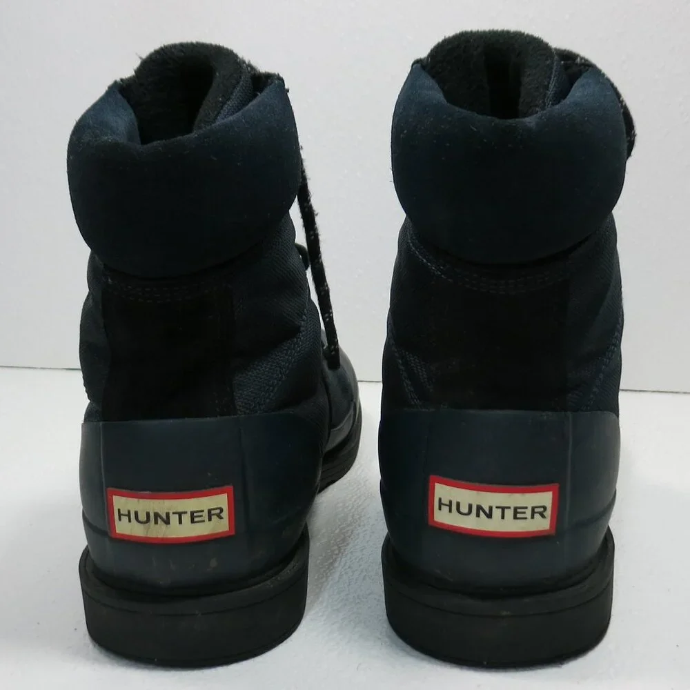 Hunter Blue Canvas Leather Designer Boots Shoes Men's Hiking Dress Footwear UK 8